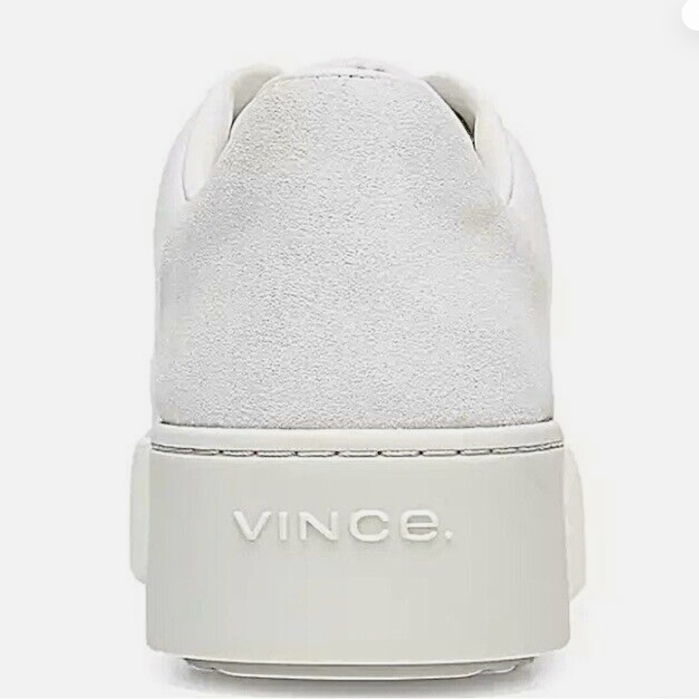 Vince White Leather Platform Sneakers with Cream Sole - Picture 8 of 8